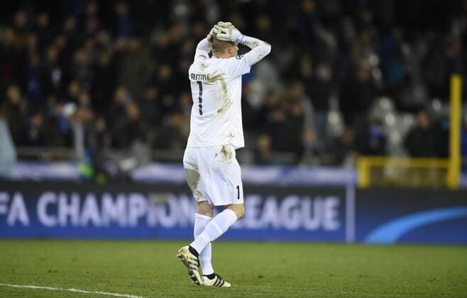 Ludovic Butelle goalkeeper of Club Brugge looks dejected FOOTBALL : FC Bruges vs FC Porto - Ligue des Champions - 18 10 2016 Photonews Panoramic 