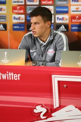 SOCCER - EL, RBS vs Nice, preview SALZBURG,AUSTRIA,19.OCT.16 - SOCCER - UEFA Europa League, group stage, Red Bull Salzburg vs OGC Nice, preview, press conference PK Pressekonferenz RBS. Image shows Stefan Lainer (RBS). GEPAxpictures xFelixxRoittner
