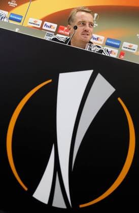 SOCCER - EL, Rapid vs Sassuolo, preview VIENNA,AUSTRIA,19.OCT.16 - SOCCER - UEFA Europa League, group stage, SK Rapid Wien vs US Sassuolo Calcio, preview, press conference PK Pressekonferenz Rapid. Image shows head coach Mike Bueskens (Rapid). Keywords: Wien Energie. GEPAxpictures xPhilippxBrem