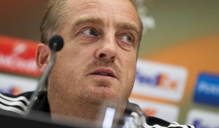 SOCCER - EL, Rapid vs Sassuolo, preview VIENNA,AUSTRIA,19.OCT.16 - SOCCER - UEFA Europa League, group stage, SK Rapid Wien vs US Sassuolo Calcio, preview, press conference PK Pressekonferenz Rapid. Image shows head coach Mike Bueskens (Rapid). Keywords: Wien Energie. GEPAxpictures xPhilippxBrem