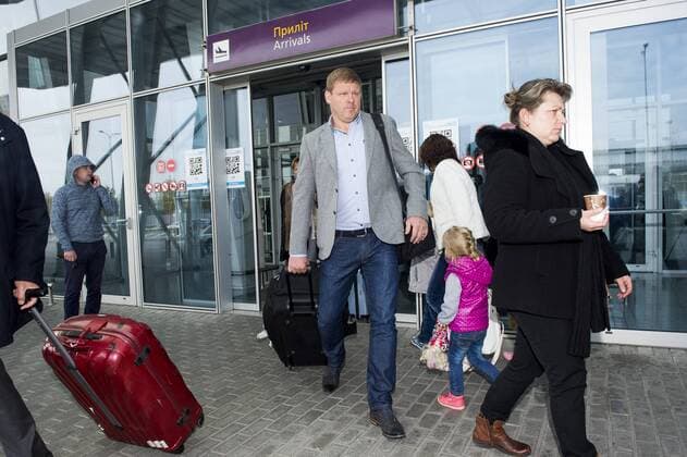 Gent s head coach Hein Vanhaezebrouck pictured during the arrival of Belgian soccer team KAA Gent, Wednesday 19 October 2016, in Lviv, Ukraine. Tomorrow Gent is playing Ukraine club Shaktar Donetsk in the third match of the group stage of the Europa League competition. JASPERxJACOBS  x04960433x