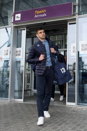 Gent s Stefan Mitrovic pictured during the arrival of Belgian soccer team KAA Gent, Wednesday 19 October 2016, in Lviv, Ukraine. Tomorrow Gent is playing Ukraine club Shaktar Donetsk in the third match of the group stage of the Europa League competition. JASPERxJACOBS  x04960420x