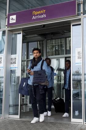 Gent s Kenneth Saief pictured during the arrival of Belgian soccer team KAA Gent, Wednesday 19 October 2016, in Lviv, Ukraine. Tomorrow Gent is playing Ukraine club Shaktar Donetsk in the third match of the group stage of the Europa League competition. JASPERxJACOBS  x04960417x