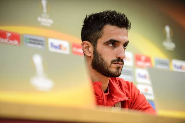 Standard s Konstantinos Laifis pictured during a press conference PK Pressekonferenz of Belgian soccer team Standard de Liege, Wednesday 19 October 2016, in Liege. Tomorrow Standard is playing the third game of the group stage of the Europa League competition against Greek team Panathinaikos. NICOLASxLAMBERT  x04960578x
