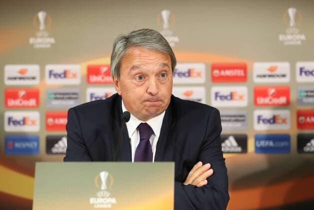 Anderlecht s manager Herman Van Holsbeeck pictured during a press conference PK Pressekonferenz of Belgian soccer team RSC Anderlecht, Wednesday 19 October 2016, in Mainz, Germany. Tomorrow Anderlecht is playing German club FSV Mainz in the third match of the group stage of the Europa League competition. VIRGINIExLEFOUR  x04960717x