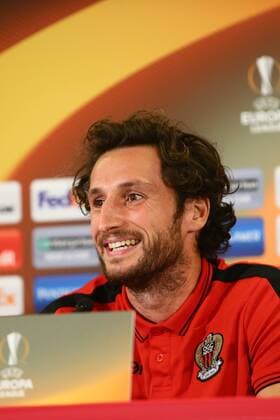 SOCCER - EL, RBS vs Nice, preview SALZBURG,AUSTRIA,19.OCT.16 - SOCCER - UEFA Europa League, group stage, Red Bull Salzburg vs OGC Nice, preview, press conference PK Pressekonferenz Nice. Image shows Paul Baysse (Nice). GEPAxpictures xFelixxRoittner