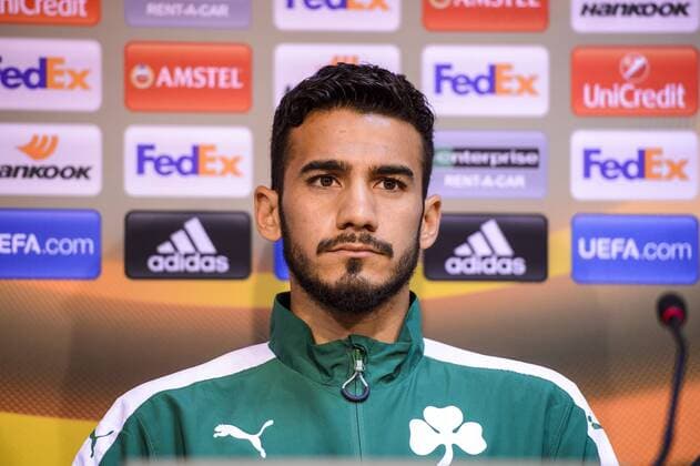 Panathinaikos midfielder Lucas Villafanez pictured during a press conference PK Pressekonferenz of Greek soccer team Panathinaikos, Wednesday 19 October 2016, in Liege. Tomorrow Panathinaikos is playing the third game of the group stage of the Europa League competition against Belgian soccer team Standard de Liege. NICOLASxLAMBERT  x04960774x