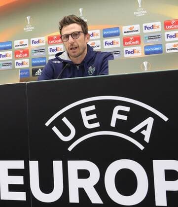 SOCCER - EL, Rapid vs Sassuolo, preview VIENNA,AUSTRIA,19.OCT.16 - SOCCER - UEFA Europa League, group stage, SK Rapid Wien vs US Sassuolo Calcio, preview, press conference PK Pressekonferenz Sassuolo. Image shows Eusebio Di Francesco (Sassuolo). Keywords: Wien Energie. GEPAxpictures xFranzxPammer