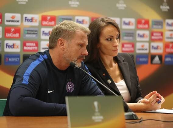 SOCCER - EL, Roma vs A.Wien, preview ROME,ITALY,19.OCT.16 - SOCCER - UEFA Europa League, group stage, AS Roma vs FK Austria Wien, preview, press conference PK Pressekonferenz A.Wien. Image shows head coach Thorsten Fink (A.Wien). GEPAxpictures xChristianxOrt