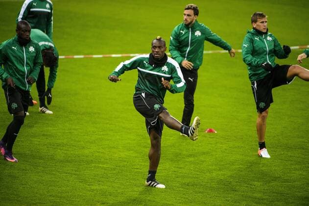 Standard s former player Paul-Jose Mpoku Ebunge pictured during a training of Greek soccer team Panathinaikos, Wednesday 19 October 2016, in Liege. Tomorrow Panathinaikos is playing the third game of the group stage of the Europa League competition against Belgian soccer team Standard de Liege. NICOLASxLAMBERT  x04960890x