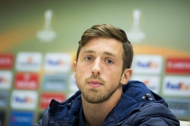 Gent s Brecht Dejaegere pictured during a press conference PK Pressekonferenz of Belgian soccer team KAA Gent, Wednesday 19 October 2016, in Lviv, Ukraine. Tomorrow Gent is playing Ukraine club Shaktar Donetsk in the third match of the group stage of the Europa League competition. JASPERxJACOBS  x04960851x