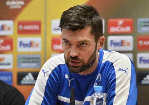 Goalie of Viktoria MATUS KOZACIK speaks during the press conference PK Pressekonferenz prior to the European league match, FC Viktoria Plzen vs Astra Giurgiu, in Pilsen, Czech Republic, October 19, 2016. (CTKxPhoto MiroslavxChaloupka) CTKPhotoP201610190919201  cha1