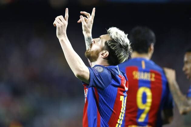 Lionel Messi of FC Barcelona Barca scoredduring the UEFA Champions League group C match between FC Barcelona and Manchester City on October 19, 2016 at the Camp Nou stadium in Barcelona, Spain. FC Barcelona v Manchester City UEFA Champions League 2016 2017 xVIxxIVx 6425920
