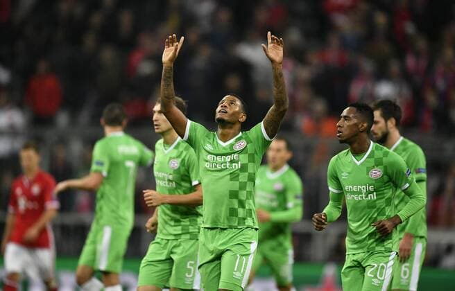 TOR zum 2: 1 durch Luciano Narsingh PSV Eindhoven Torjubel Champions League CL Gruppenphase FC Bayern München FCB vs PSV Eindhoven 19.10.2016