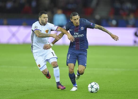 Fußball, CL, Paris St. Germain - FC Basel Di maria Angel - Fussball, Champions League, Paris Saint Germain PSG vs. FC Basel MOA Panoramic 