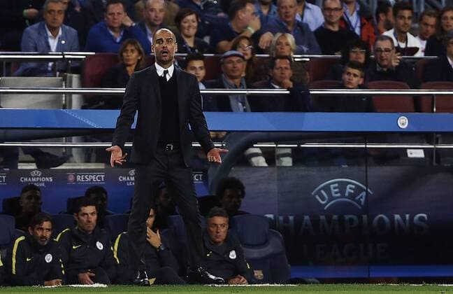 Manchester City s Spanish coach Pep Guardiola during the UEFA Champions League 3rd journey match between FC Barcelona Barca and Manchester City at Camp Nou stadium in Barcelona, Catalonia, Spain, 19 October 2016. FC BARCELONA VS. MANCHESTER CITY !ACHTUNG: NUR REDAKTIONELLE NUTZUNG!  BCN001 20161019-636125107932727965