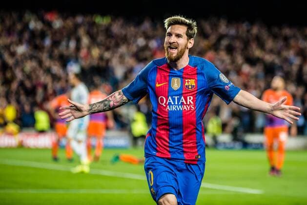 October 19, 2016 - Barcelona, Catalonia, Spain - FC Barcelona Barca forward MESSI celebrates his goal during the Champions League match between FC Barcelona and Manchester City at the Camp Nou stadium in Barcelona FC Barcelona v Manchester City - Champions League - ZUMAo105 20161019_zap_o105_015