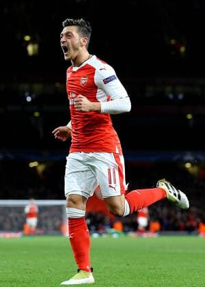 19.10.2016. Emirates Stadium, London, England. UEFA Champions League Football. Arsenal versus PFC Ludogorets Razgrad. Arsenal Midfielder Mesut Ozil celebrates making it 4-0 xMarkxKertonx  ActionPlus11801789