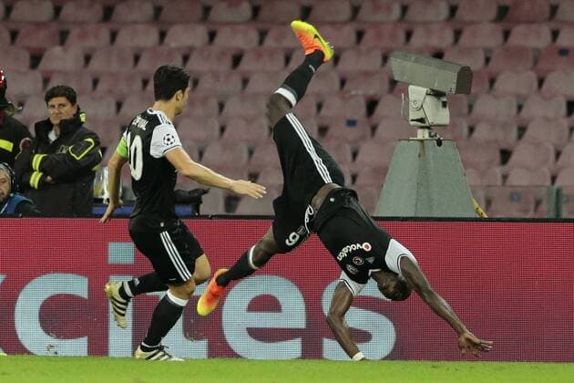 Vincent Aboubakar Besiktas, goal celebration Napoli 19-10-2016 SSC Napoli vs. Besiktas Istanbul Football Calcio UEFA Champions League 2016 2017 Group B. SSC Napoli vs. Besiktas Istanbul cesarexpurini