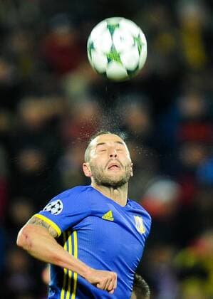 FuÃŸball, CL, FK Rostow - Atletico Madrid ROSTOV-ON-DON, RUSSIA - OCTOBER 19, 2016: Rostov s Fyodor Kudryashov in action in the 2016-17 Season UEFA Champions League Group D Round 3 football match against Atletico Madrid at the Olimp-2 Stadium. Atletico Madrid won the game 1-0. Valery Matytsin TASS  TS034F33