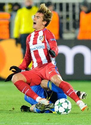 FuÃŸball, CL, FK Rostow - Atletico Madrid ROSTOV-ON-DON, RUSSIA - OCTOBER 19, 2016: Atletico Madrid s Antoine Griezmann in action in the 2016-17 Season UEFA Champions League Group D Round 3 football match against FC Rostov at the Olimp-2 Stadium. Atletico Madrid won the game 1-0. Valery Matytsin TASS  TS034F36