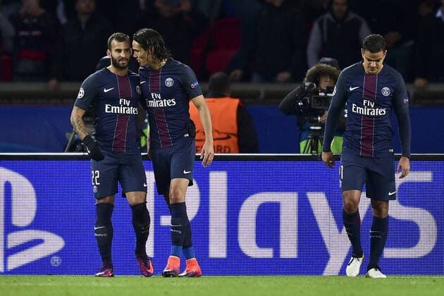 CAVANI Edinson (PSG) RODRIGUEZ Jese (PSG) - Fussball, Champions League, Paris Saint Germain PSG vs. FC Basel - 19 10 2016 JBAutissier Panoramic 