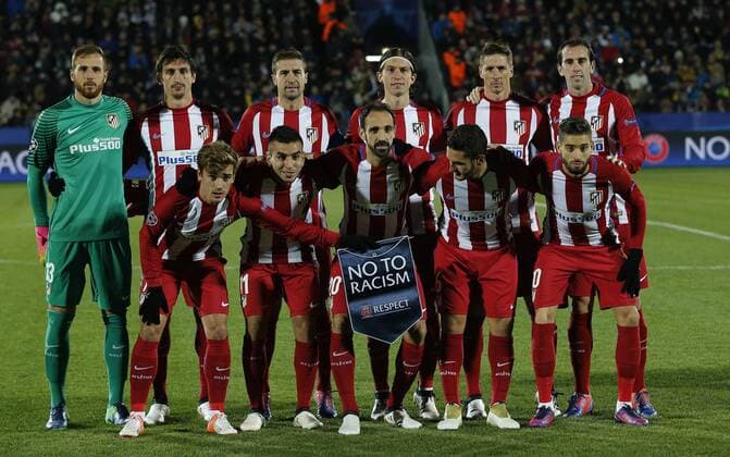 Fußball, CL, Atletico Madrid Atletico. Champions League match, Atletico Madrid. In this picture, Atletico line-up players. xPabloxGarciax 