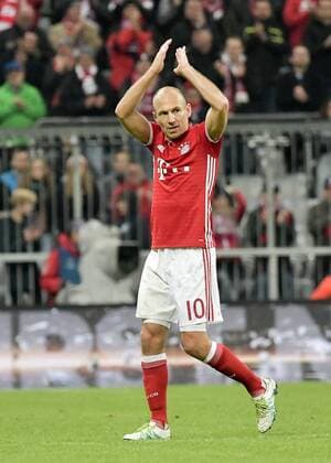 Fußball, CL, Bayern München - PSV Eindhoven xtwx, 19.10.2016, Fussball Champions League, FC Bayern München (Muenchen) - PSV Eindhoven, Gruppe D - 3. Spieltag Torjubel 4:1 fuer Bayern München Torschuetze Arjen Robben (Bayern) München Munich