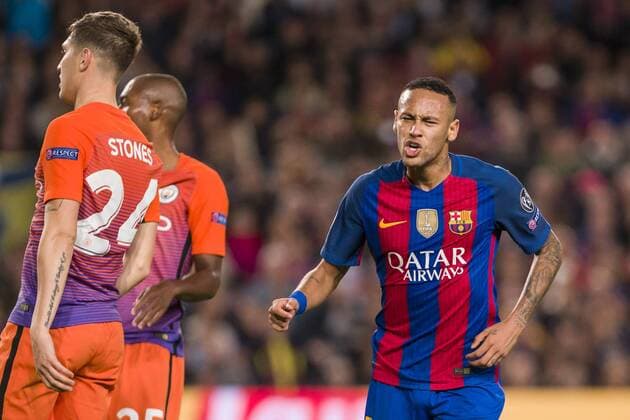 SPAIN - Oct,19th: Neymar celebrates scoring the goal during t the match between FC FC Barcelona Barca - Manchester City, for the round 1 of the Champions League, played at Camp Nou Stadium on 19th Oct 2016 in Barcelona, Spain.  xCordonxPressx xSPAINx-xFCxBarcelonax-xManchesterxCityx-xxChampionsxLeaguex-x2016 17x