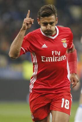 October 19, 2016 - Benfica Eduardo Salvio celebrates after scoring during the UEFA Champions League Group stage match between FC Dynamo Kiev and Benfica FC at the Olympic Stadium in Kiev on 19 October , 2016. The UEFA Champions League Group stage match between FC Dynamo Kiev and Benfica FC - ZUMAs334 20161019_zap_s334_037