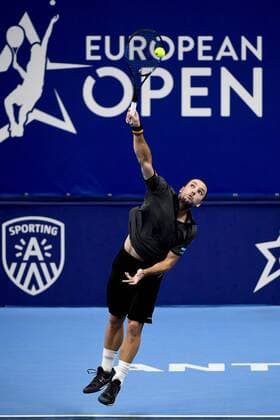 Belgian Steve Darcis pictured during the second round match between Belgian Steve Darcis ATP Tennis Herren 115) and Romanian Marius Copil (ATP 194) at the first edition of the European Open - ATP Antwerpen on hardcourt, from 17 to 23 October, in Antwerp, Thursday 20 October 2016. DIRKxWAEM  x04962218x