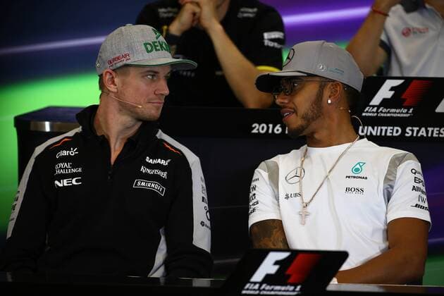 United States Grand Prix, Austin 20 - 23 October 2016 20.10.2016 - press conference PK Pressekonferenz Nico Hulkenberg (GER) Sahara Force India F1 VJM09 and Lewis Hamilton (GBR) Mercedes AMG F1 W07 Hybrid 