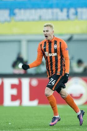 Shakhtar Donetsk s Viktor Kovalenko celebrates after scoring during a third game of the group stage (group H) of the Europa League competition between Ukraine club Shaktar Donetsk and Belgian soccer team KAA Gent, Thursday 20 October 2016, in Lviv, Ukraine. JASPERxJACOBS  x04962344x