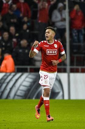 Standard s Junior Edmilson celebrates after scoring during a third game of the group stage (group G) of the Europa League competition between Belgian soccer team Standard de Liege and Greek soccer team Panathinaikos, Thursday 20 October 2016, in Liege. NICOLASxLAMBERT  x04962466x