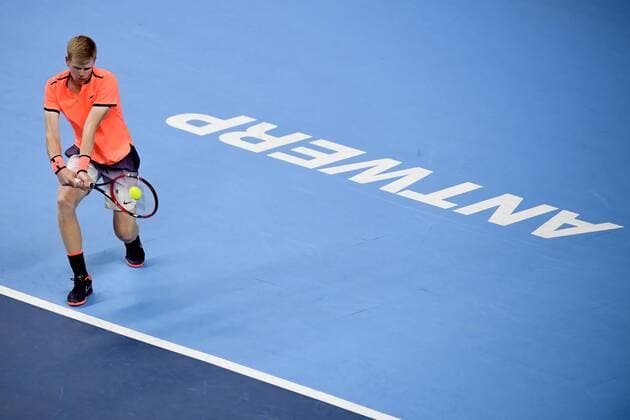 Kyle Edmund pictured during the second round match between Spanish David Ferrer ATP Tennis Herren 15) and British Kyle Edmund (ATP 48) at the first edition of the European Open - ATP Antwerpen on hardcourt, from 17 to 23 October, in Antwerp, Thursday 20 October 2016. DIRKxWAEM  x04962580x