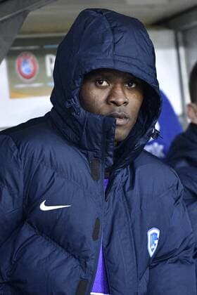 Genk s Mwbana Ally Samatta pictured before the start of a third game of the group stage (group F) of the Europa League competition between Belgian soccer team RC Genk and Portuguese soccer team Athletic Bilbao, Thursday 20 October 2016, in Genk. YORICKxJANSENS  x04962620x