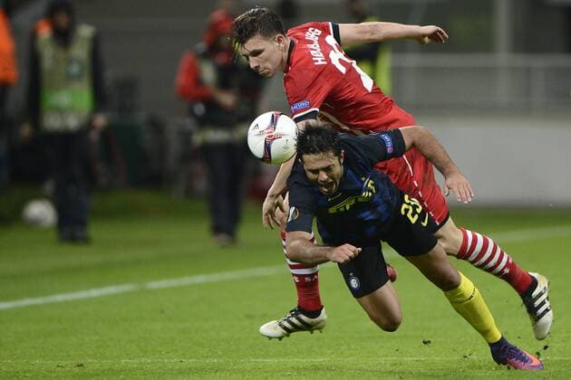 Eder Inter, Pierre Hojbjerg Southampton Milano 20-10-2016 Stadio Giuseppe Meazza - Football Calcio Europa League Inter Mailand vs. FC Southampton giuseppexceleste