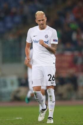 20.10.2016. Rome, Italy. UEFA Europa League group stages. Roma versus Austria Vienna. Holzhauser celebrates as he scores his goal for 0-1 in the 16th minute xmarcoxiacobuccix  ActionPlus11802227