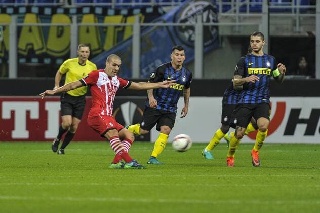 Italy:Euro League Match Inter Southampton Oriol Romenu of Southampton FC actions during the Europa League match between Internazionale Milan and Southampton at San Siro Stadium in Milan, Italy.  GaetanoxPiazzolla PacificxPress