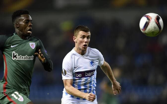 Nastic Bojan defender of KRC Genk and Inaki Williams forward of Athletic Club Bilbao FOOTBALL : Racing Genk vs Athletic Bilbao - Ligue Europa - 20 10 2016 Photonews Panoramic  665590041