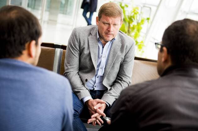 Gent s head coach Hein Vanhaezebrouck talks to the press at the airport in Lviv, Ukraine, on Friday 21 October 2016. Yesterday Gent played the third game of the group stage (group H) of the Europa League competition against Ukraine club Shaktar Donetsk, losing 5-0. JASPERxJACOBS  x04963627x