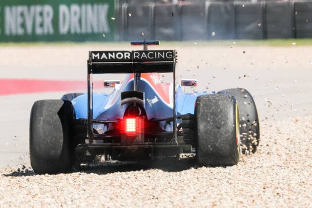 October 21, 2016 - Austin, Texas, U.S - Manor driver Esteban Ocon (31) of France spins out during practice before the race at the Circuit of the Americas race track in Austin,Texas. F1 2016 - Formula 1 United States Grand Prix. - ZUMAw300 20161021_zaf_w300_124