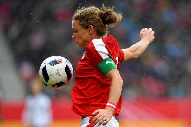 WOMEN SOCCER - GER vs AUT, friendly match REGENSBURG,GERMANY,22.OCT.16 - WOMEN SOCCER - OEFB international match Länderspiel Germany vs Austria, test match. Image shows Nina Burger (AUT). GEPAxpictures xFlorianxErtl