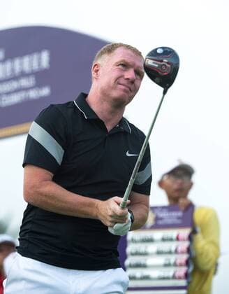 October 23, 2016 - Haikou, Hainan, China - Footballer Paul Scholes on the Blackstone course in Mission Hills resort Haikou during the 2nd round of the 4th World celebrity Pro-am. .Blackstone course, Mission Hills resort, Haikou, Hainan Island China. Round 2 of the Mission Hills 4th World celebrity Pro-Am tournament 2016 - ZUMAr144 20161023_zap_r144_005