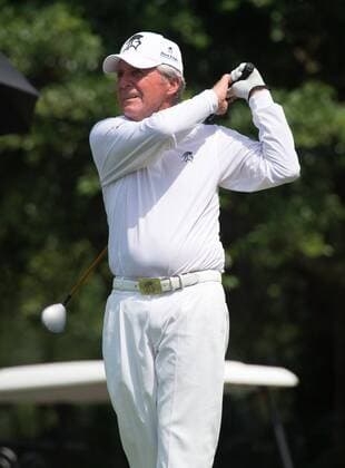 October 23, 2016 - Haikou, Hainan, China - Pro golfer Gary Player at Blackstone course in Mission Hills resort Haikou during the 2nd round of the 4th World celebrity Pro-am. .Blackstone course, Mission Hills resort, Haikou, Hainan Island China. Round 2 of the Mission Hills 4th World celebrity Pro-Am tournament 2016 - ZUMAr144 20161023_zap_r144_015
