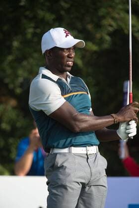 October 23, 2016 - Haikou, Hainan, China - Footballer Dwight Yorke on Blackstone course in Mission Hills resort Haikou during the 2nd round of the 4th World celebrity Pro-am. .Blackstone course, Mission Hills resort, Haikou, Hainan Island China. Round 2 of the Mission Hills 4th World celebrity Pro-Am tournament 2016 - ZUMAr144 20161023_zap_r144_040