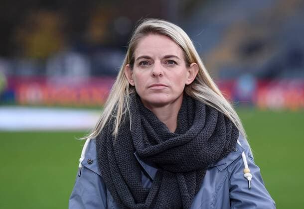 Fussball International Deutsche Frauen Nationalmannschaft Testspiel in Aalen Deutschland - Holland 25.10.2016 TV Expertin Nia Kuenzer (Deutschland) 