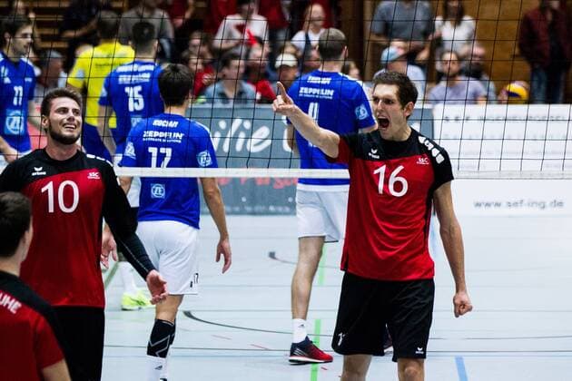 Jubel Jonathan-Leon Finkbeiner (16 SSC); DVV-Pokal Achtelfinale: SSC Karlsruhe vs VfB Friedrichshafen, Albgauhalle, Karlsruhe-Ettlingen Germany, 20161026; Karlsruhe-Ettlingen Copyright: xWuechnerx xEibner-Pressefotox EP_nwr