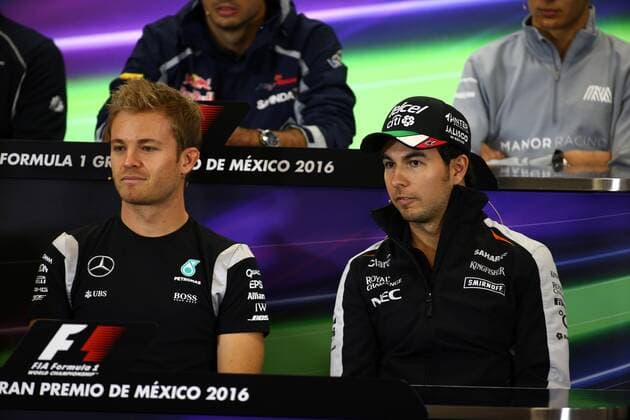 Mexican Grand Prix, Mexico City 27 - 30 October 2016 27.10.2016 - press conference PK Pressekonferenz Nico Rosberg (GER) Mercedes AMG F1 W07 Hybrid and Sergio Perez (MEX) Sahara Force India F1 VJM09 