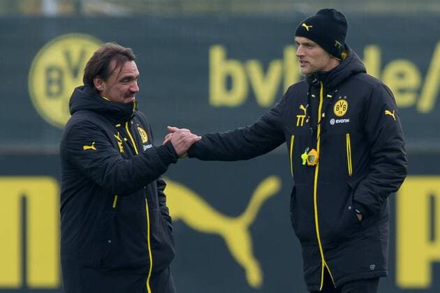 Dortmund, Germany 27.10.2016, Training BV Borussia Dortmund, BVB, Trainer U23 Daniel Farke (BVB) und Trainer Thomas Tuchel (BVB) ( DeFodi001